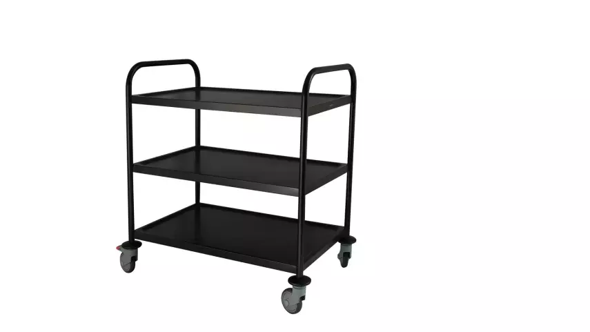 3 KATLI SİYAH SERVİS ARABASI PASLANMAZ - 2