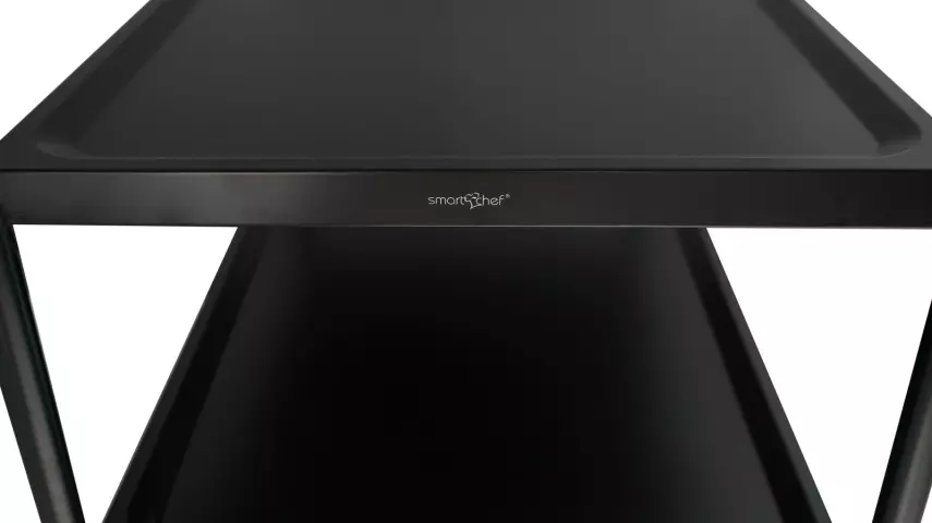 3 KATLI SİYAH SERVİS ARABASI PASLANMAZ - 6