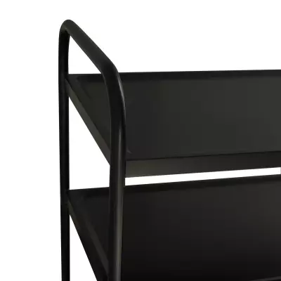 3 KATLI SİYAH SERVİS ARABASI PASLANMAZ - 7