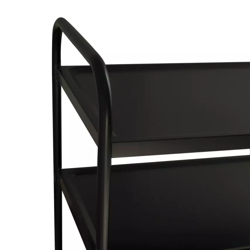 3 KATLI SİYAH SERVİS ARABASI PASLANMAZ - 7