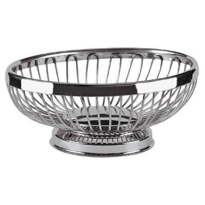 Altınbaşak A 022 01 Paslanmaz Oval Ekmek Ve Meyve Sepeti 20x15 Cm