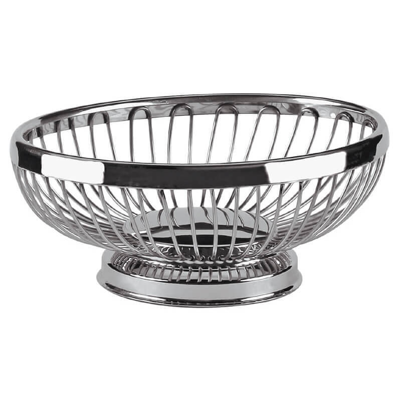 Altınbaşak A 022 02 Paslanmaz Oval Ekmek Ve Meyve Sepeti 25x18 Cm - 1