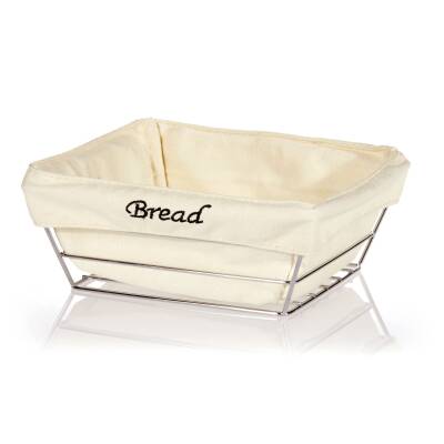 Biradlı Kare Bezli Ekmek Sepeti 22x22x9 cm (BRD-HW180B)
