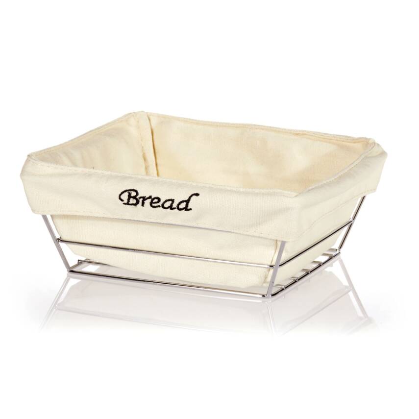 Biradlı Kare Bezli Ekmek Sepeti 22x22x9 cm (BRD-HW180B) - 1