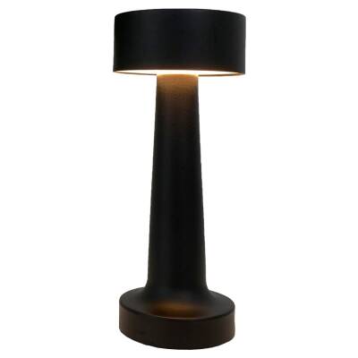 Biradlı Şarj Edilebilir Masa Lambası 9x21 cm (GRV-810-Siyah)