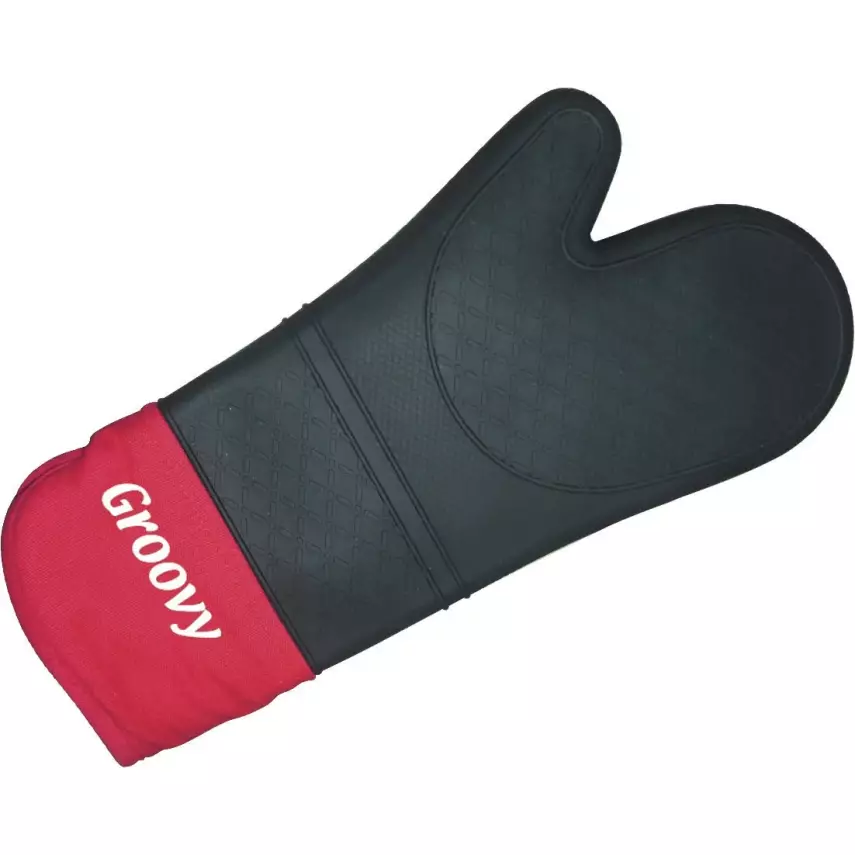 Biradlı Yanmaz Silikon Fırın Eldiveni Tekli Siyah (BRD-428) - 1