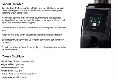 Casadio Enea On Demand Espresso Kahve Değirmeni 64 mm Siyah - 5