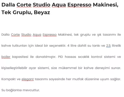 Dalla Corte Studio Aqua Espresso Kahve Makinesi, Tek Gruplu Beyaz, STUDIOAQ-1-W - 4