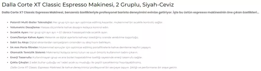 Dalla Corte XT Classic Espresso Kahve Makinesi, 2 Gruplu Siyah-Ceviz, DCPROXT6T-2-DN - 4