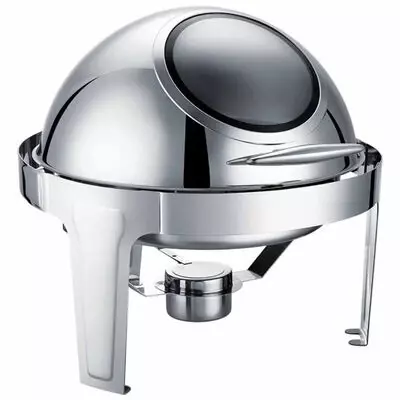 Epinox Chafing Dish Roll Top Yuvarlak Camlı 6 lt (CDC-6C)
