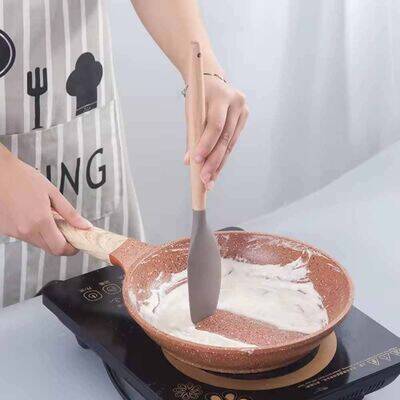 Epinox Silikon Sıyırma Spatulası Ahşap Sap 31,5 cm (ASH-13) - 2