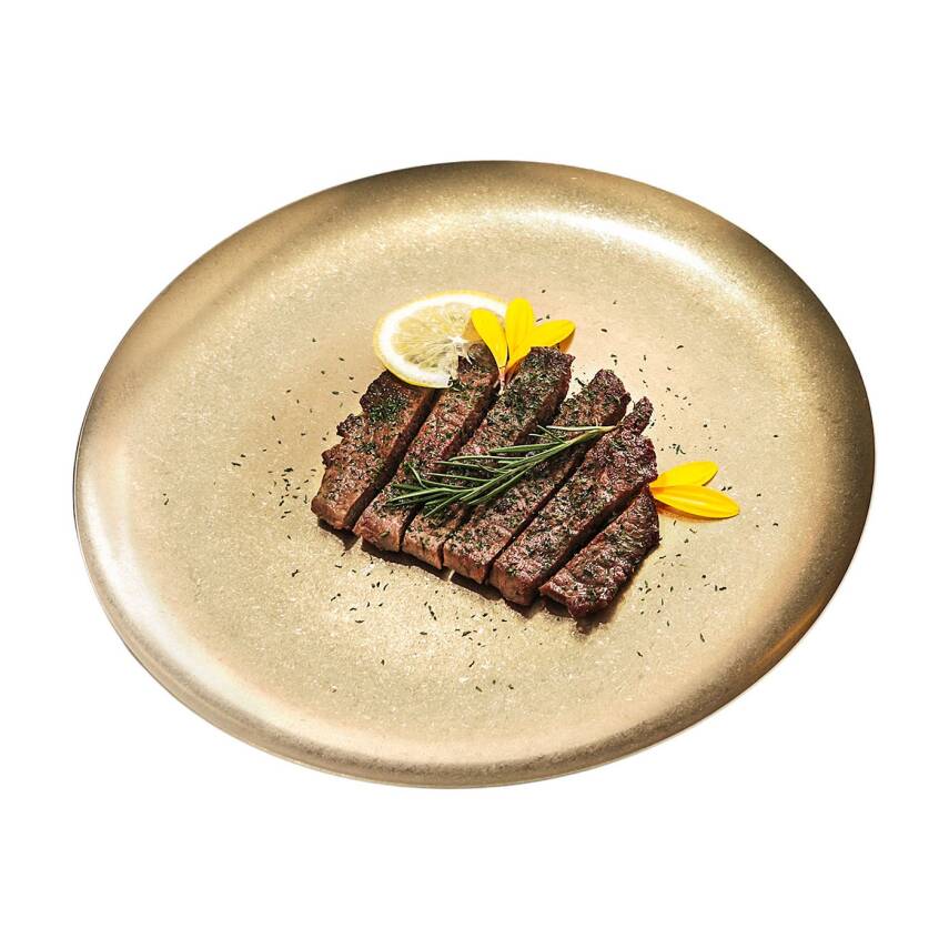 Biradlı Groovy Açık Büfe Retro Sunum Tabağı (Altın)  30x1.5cm (GRV-R241003-Altın) - 1