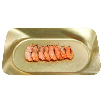 Biradlı Groovy Açık Büfe Retro Sunum Tabağı (Altın) 40x24x4 cm (GRV-R241021-Altın)