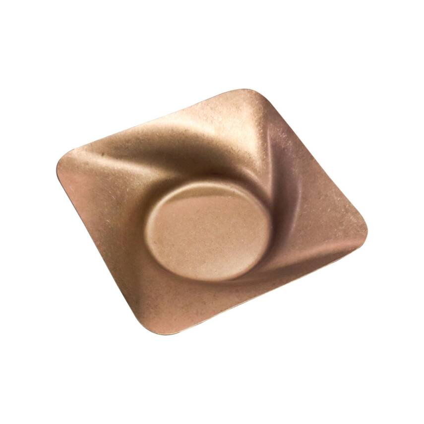 Biradlı Groovy Açık Büfe Retro Sunum Tabağı (Bakır) 25x25x6 cm (GRV-R241022-Bakır) - 1