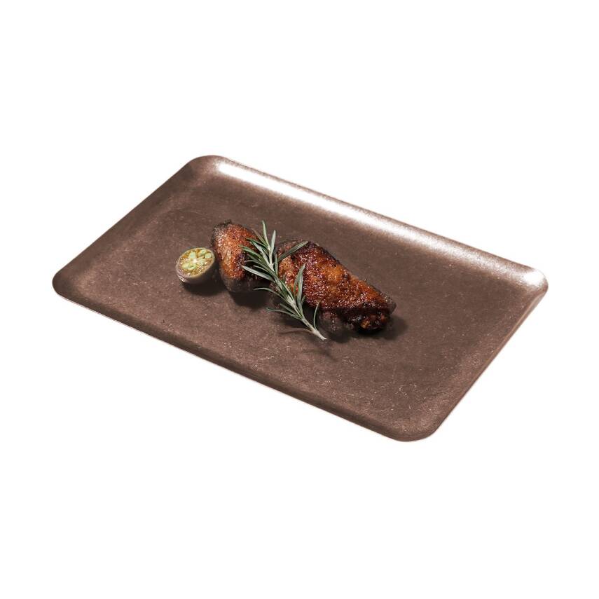 Biradlı Groovy Açık Büfe Retro Sunum Tabağı (Bakır) 30x20 cm (GRV-R241026-Bakır) - 1