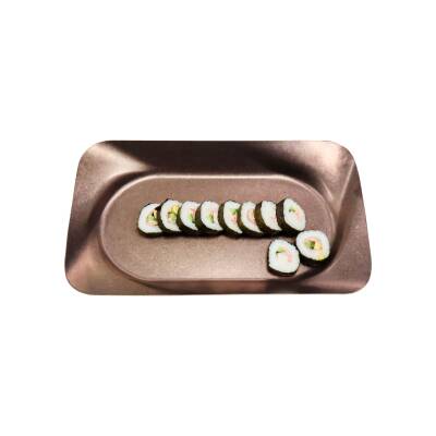 Biradlı Groovy Açık Büfe Retro Sunum Tabağı (Bakır) 34.5x20x3.5 cm (GRV-R241020-Bakır)