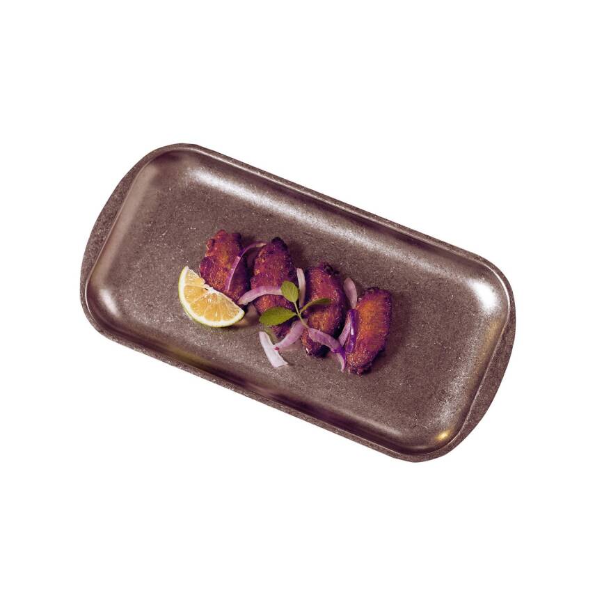 Biradlı Groovy Açık Büfe Retro Sunum Tabağı (Bakır) 37x20x1.5 cm (GRV-R241005-Bakır) - 1