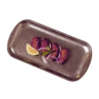 Biradlı Groovy Açık Büfe Retro Sunum Tabağı (Bakır) 41x23x1,5 cm (GRV-R241006-Bakır)