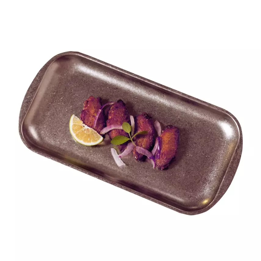 Biradlı Groovy Açık Büfe Retro Sunum Tabağı (Bakır) 41x23x1,5 cm (GRV-R241006-Bakır) - 1