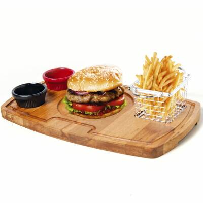 Biradlı Groovy Burger Servis Sunum Seti 38x22.5x2 cm (GRV-1804)