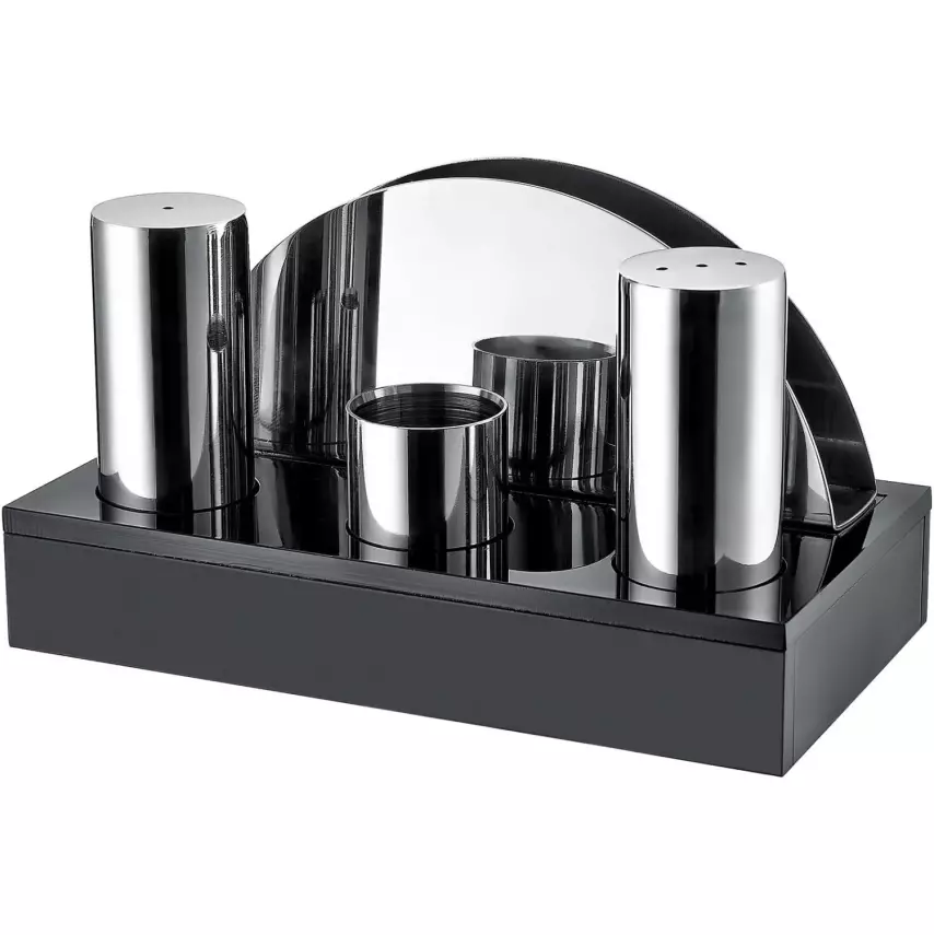 Biradlı Groovy Dörtlü Tuzluk Peçetelik Takımı (Parlak&Mat) (GRV-52) - 1