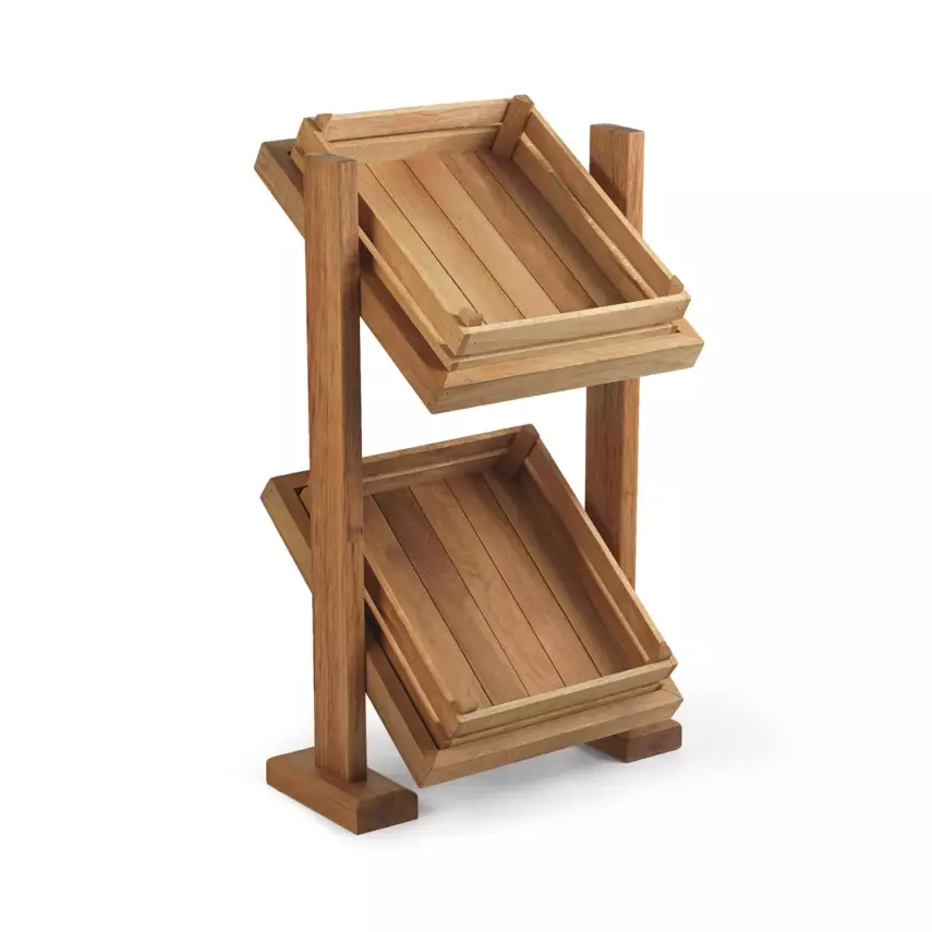 Biradlı Groovy İki Katlı Açık Büfe Sunum Sepeti (GRV-1879) - 1