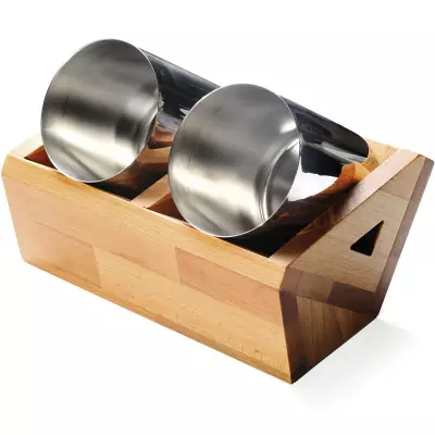 Biradlı Groovy İkili Ahşap Kaşık Standı (GRV-1816)