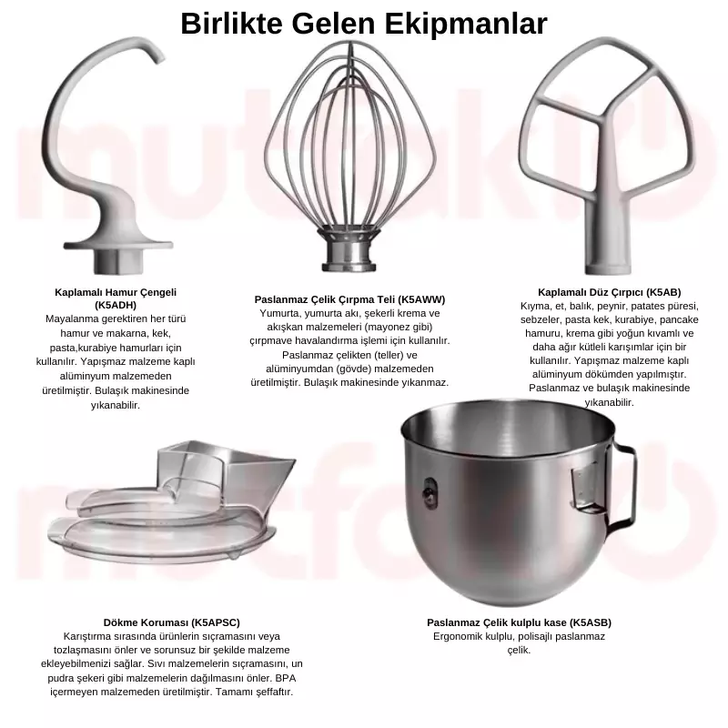 KitchenAid Heavy Duty Profesyonel Stand Mikser, 4.8 L, Siyah 5KPMSEOB - 2
