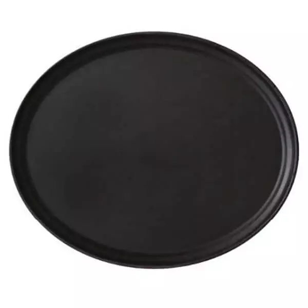 Koçel RubyFiber Yuvarlak Kaymaz Kauçuk Yüzeyli Poly Tepsi 35,5 cm (RUB355) - 1