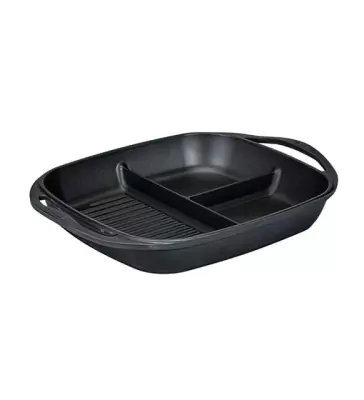 Lava Bölmeli Kulplu Tava 26X30 Cm Siyah (LV ECO RE TV 2630 3B)