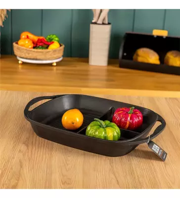 Lava Bölmeli Kulplu Tava 26X30 Cm Siyah (LV ECO RE TV 2630 3B) - 4