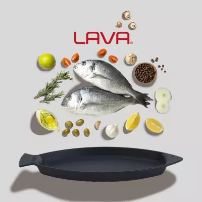 Lava Döküm Balık Tavası, Balık Formlu, Kulplu. 15x24cm ( LV ECO BT 1524 T8 ) - 6