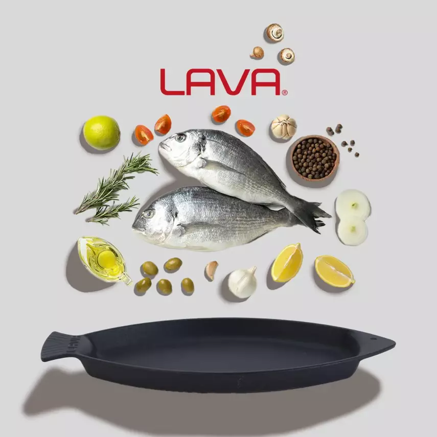 Lava Döküm Balık Tavası, Balık Formlu, Kulplu. 15x24cm ( LV ECO BT 1524 T8 ) - 6