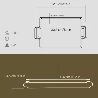 Lava Döküm Dikdörtgen Çift Yön Izgara ve Düz Yüzey Hot Plate Kayın Servis Ahşabı Ölçü 22x15cm (LV ECO HP 2215 T13 K4) - 4