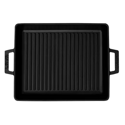 Lava Döküm Dikdörtgen Izgara Tavası Döküm Demir Yekpare Çift Kulplu Ölçü 26x32cm (LV ECO GT 2632 T3) - 3