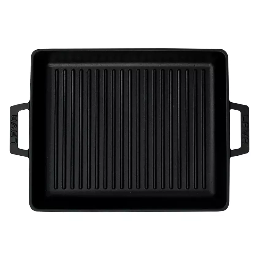 Lava Döküm Dikdörtgen Izgara Tavası Döküm Demir Yekpare Çift Kulplu Ölçü 26x32cm (LV ECO GT 2632 T3) - 3