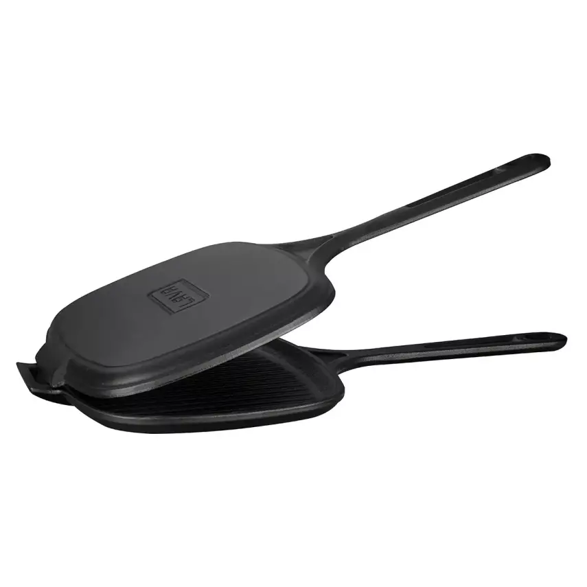 Lava Döküm Dikdörtgen Izgara Tost Makinası Döküm Demir Yekpare Saplı Ölçü 18x26cm (LV TST 1826) - 2