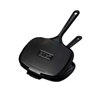 Lava Döküm Dikdörtgen Izgara Tost Makinası Döküm Demir Yekpare Saplı Ölçü 18x26cm (LV TST 1826) - 3