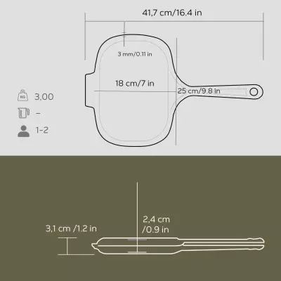 Lava Döküm Dikdörtgen Izgara Tost Makinası Döküm Demir Yekpare Saplı Ölçü 18x26cm (LV TST 1826) - 7