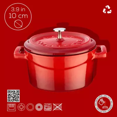 Lava Döküm Mini Tencere. Trendy Serisi Çap(Ø)10 cm. (LV Y TC 10 K2 R) - 4