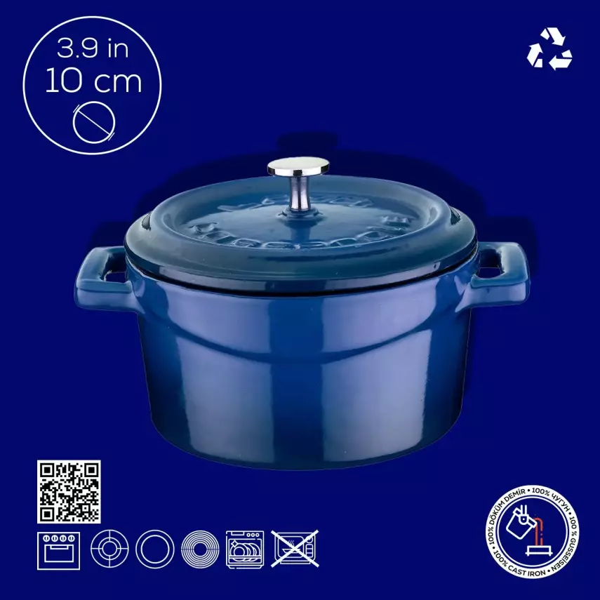 Lava Döküm Mini Tencere. Trendy Serisi Çap(Ø)10 cm. (LV Y TC 10 K2 R) - 11