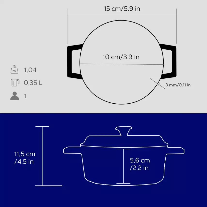 Lava Döküm Mini Tencere. Trendy Serisi Çap(Ø)10 cm. (LV Y TC 10 K2 R) - 12