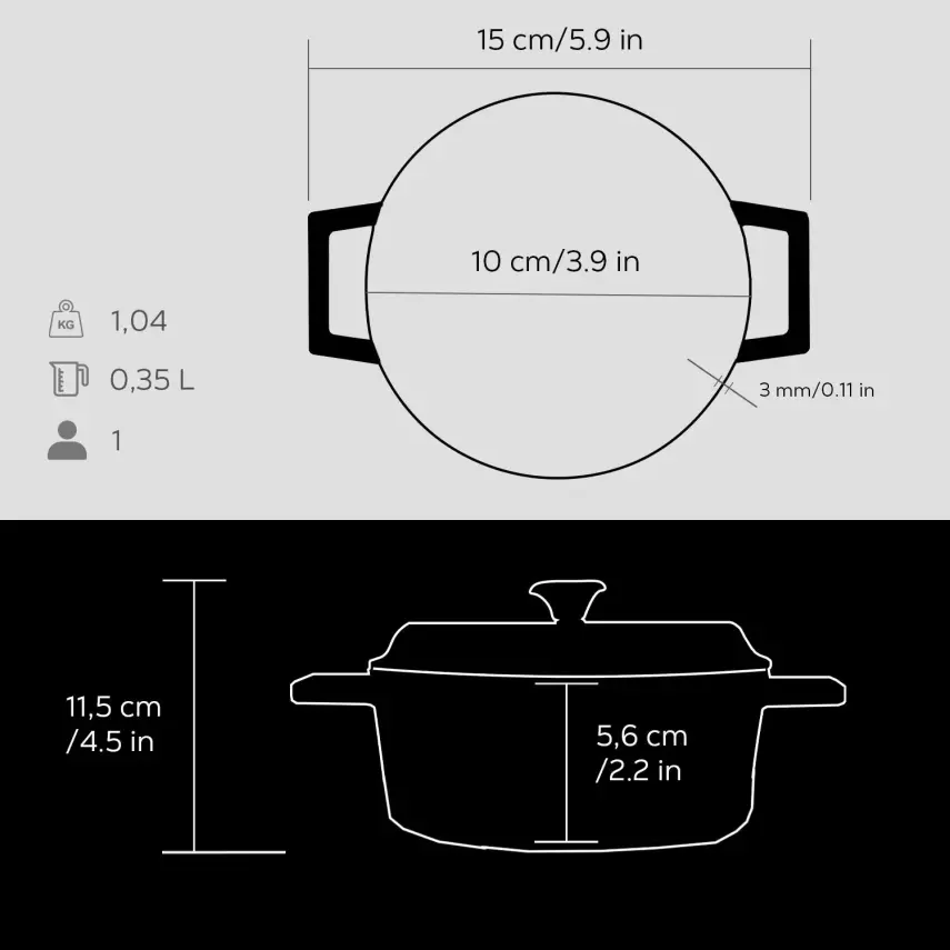 Lava Döküm Mini Tencere. Trendy Serisi Çap(Ø)10 cm. (LV Y TC 10 K2 R) - 19