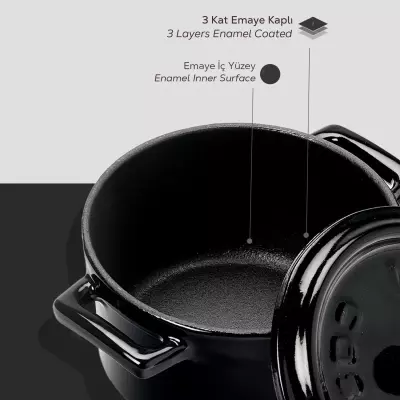 Lava Döküm Mini Tencere. Trendy Serisi Çap(Ø)10 cm. (LV Y TC 10 K2 R) - 20