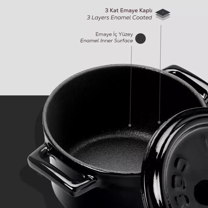 Lava Döküm Mini Tencere. Trendy Serisi Çap(Ø)10 cm. (LV Y TC 10 K2 R) - 20