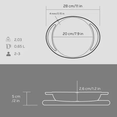 Lava Döküm Yuvarlak Sahan Döküm Demir Yekpare Çift Kulplu Kayın Servis Ahşabı Çap(Ø)20cm (LV ECO Y TV 20 K4) - 4