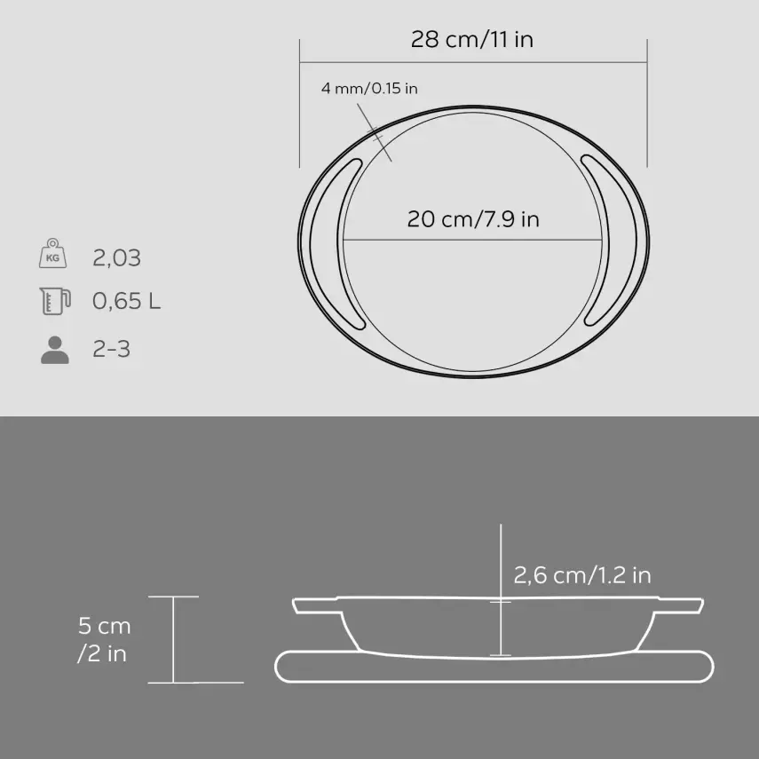 Lava Döküm Yuvarlak Sahan Döküm Demir Yekpare Çift Kulplu Kayın Servis Ahşabı Çap(Ø)20cm (LV ECO Y TV 20 K4) - 4