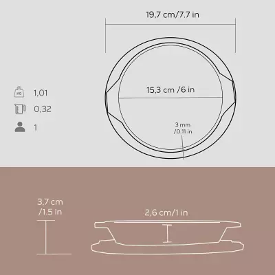 Lava Döküm Yuvarlak Servis Tabağı ve Ahşap altlığı. Çap(Ø)16cm ( LV HRC 061 AH 061 PL ) - 3