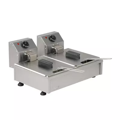 Omake 3+3 Lt Elektrikli Fritöz, Tahliyesiz, Omk.FRT21.E21.0030.Z5F