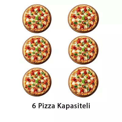 Öztiryakiler 24 cm x 6 Pizza Kapasiteli Tek Katlı Pizza Fırını, Elektrikli 8890.P9262.01 - 2